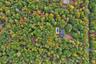 Wooded parcel featuring a primary residence, rectangular swimming pool, and a gravel driveway