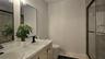 Primary Ensuite Bath with Double Vanity and Shower with new glass doors.