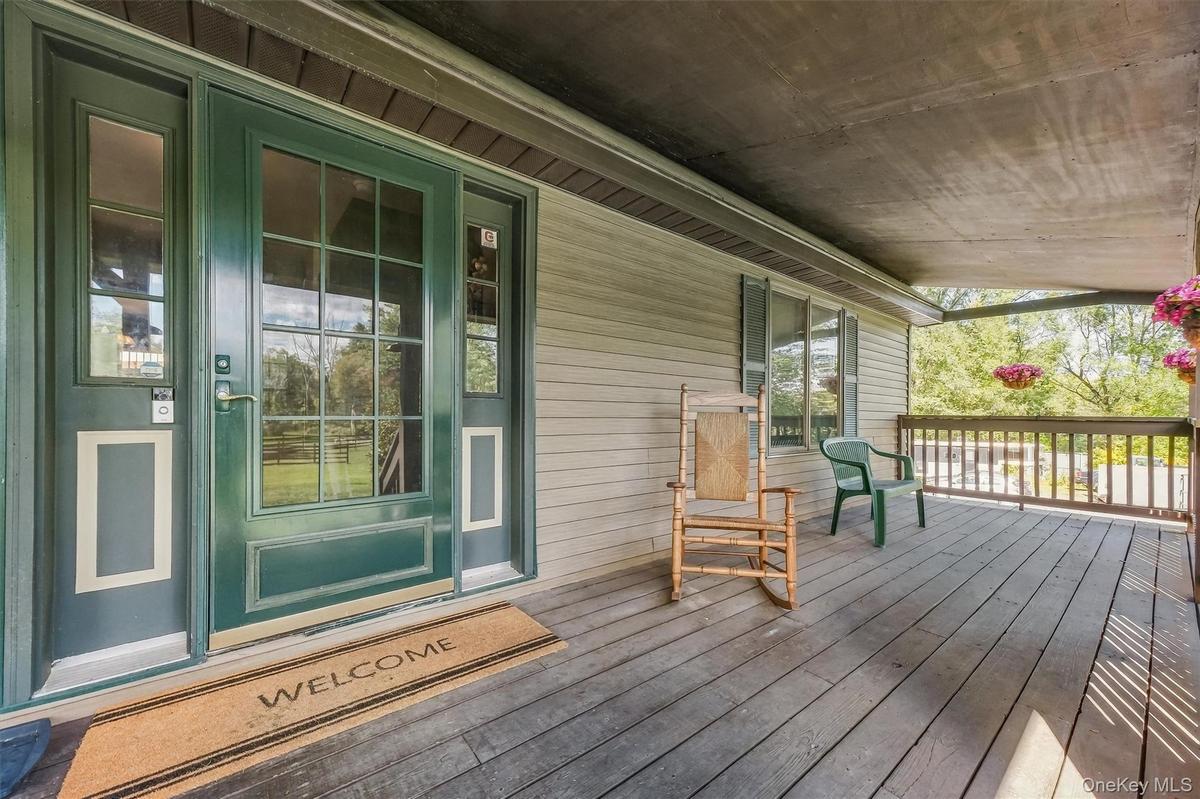 The front porch is the perfect place to welcome guests.