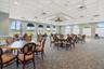 Clubhouse main dining room, digitally edited chandelier lighting