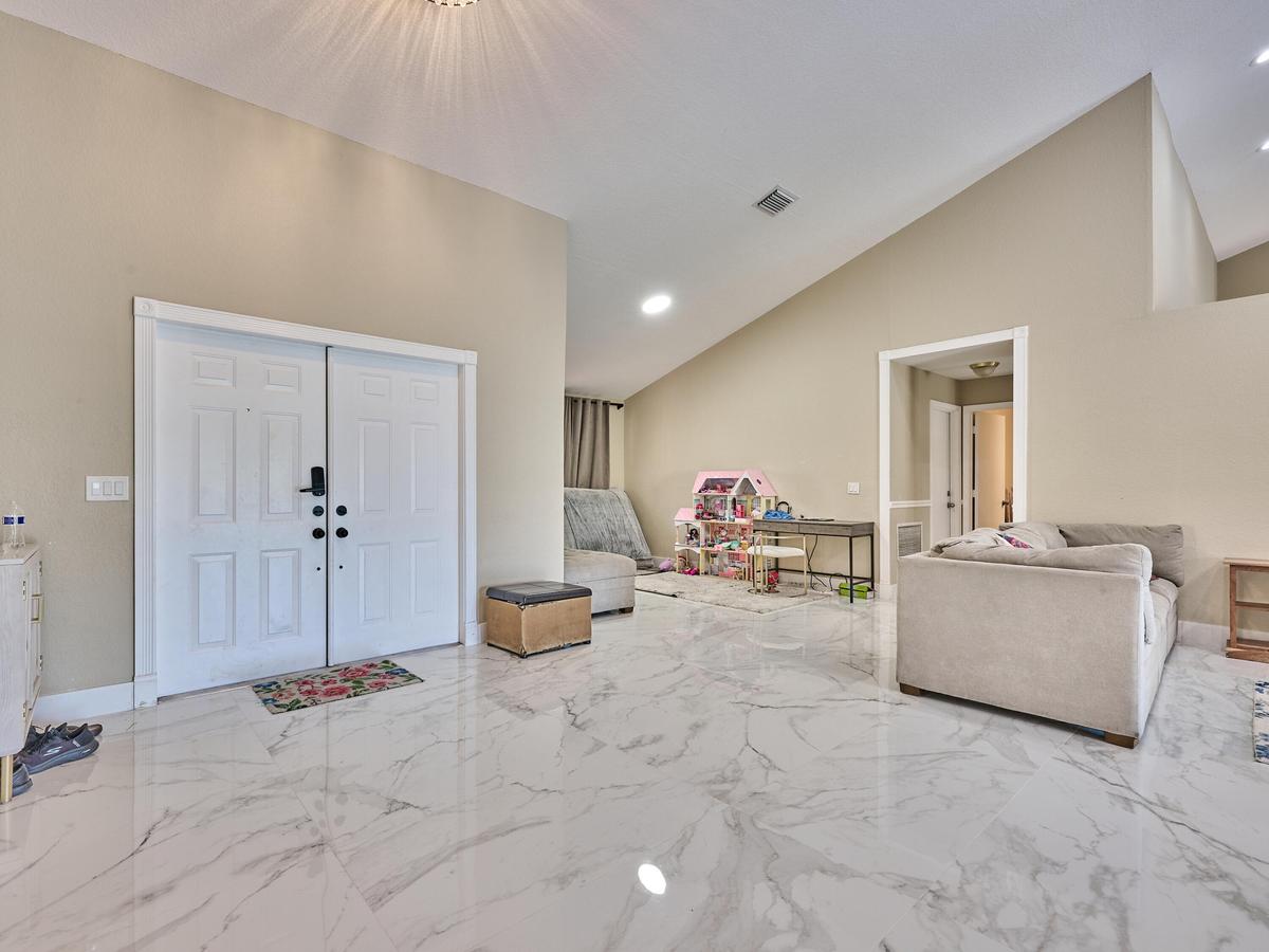 Living Room with Tile Flooring