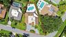 (Not an actual survey) From above, the true rarity of this property comes into focus. Perfectly positioned on an oversized cul de sac lot, the home ba