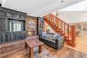 Double sided brick fireplace