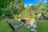Gardener's dream withe brick planters, play area, separateky fenced