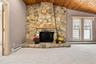 Unique fireplace and stone hearth