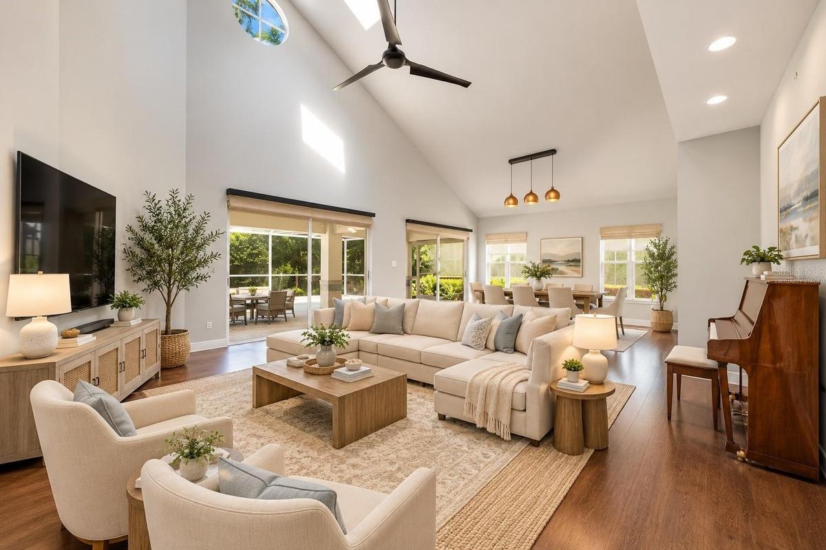 Virtually staged living room