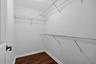 Walk-in closet with wire shelving
