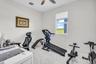 Dedicated office, currently set up as a home gym