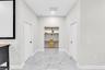 Hallway with built-in desk nook