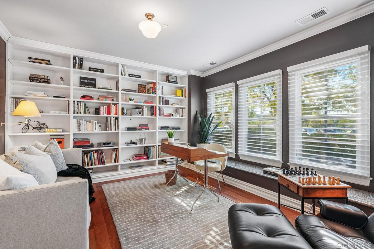 First floor library that doubles as a Guest bedroom