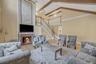 Fireplace, window wrapped walls