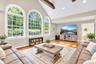 Magnificent Den With Vaulted Ceiling, Gleaming Hardwood Floors & Windows Overlooking Yard