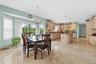 Dining room featuring hanging lights