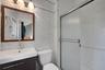 Bedroom bathroom with shower