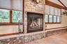 pool house fireplace