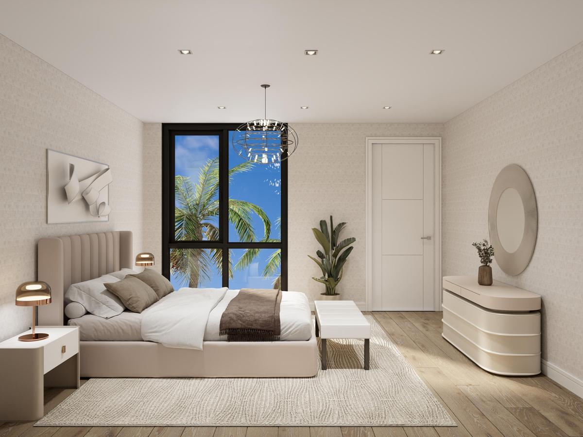 Second level primary Bedroom in Sandy Beach Color Pallet