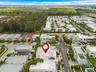 Aerial perspective showcasing a residential community with contemporary architectural styles