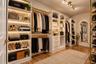 Staged master closet to show storage potential