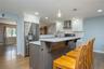 Open eat-in kitchen with island seating