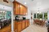 Kitchen with view of dining room