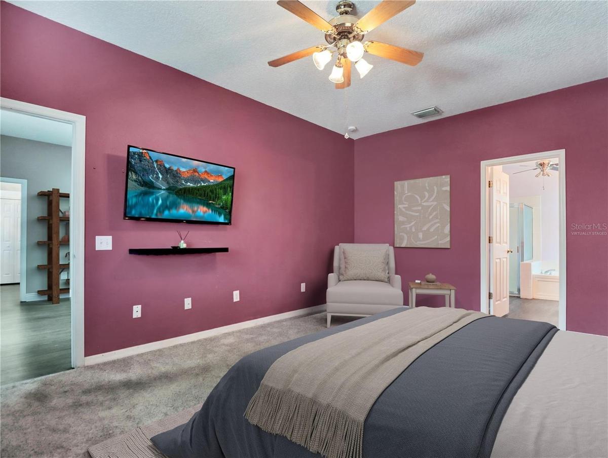 Master bedroom virtually staged