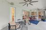 Back Porch with new ceiling fans - French doors off of the master Bedroom
