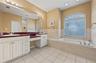 Master Bathroom, Double Vanities, tile flooring