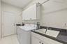 Laundry room and sink coming in from the garage.