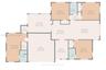 Floor plan showing split design and layout. House for rent in Coral Gables. House for rent listed by Realtor