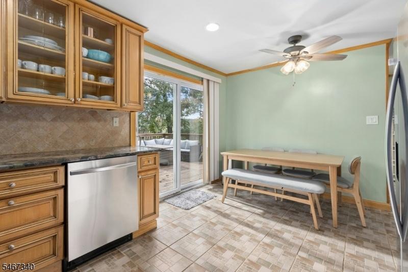 Kitchen sliders to deck