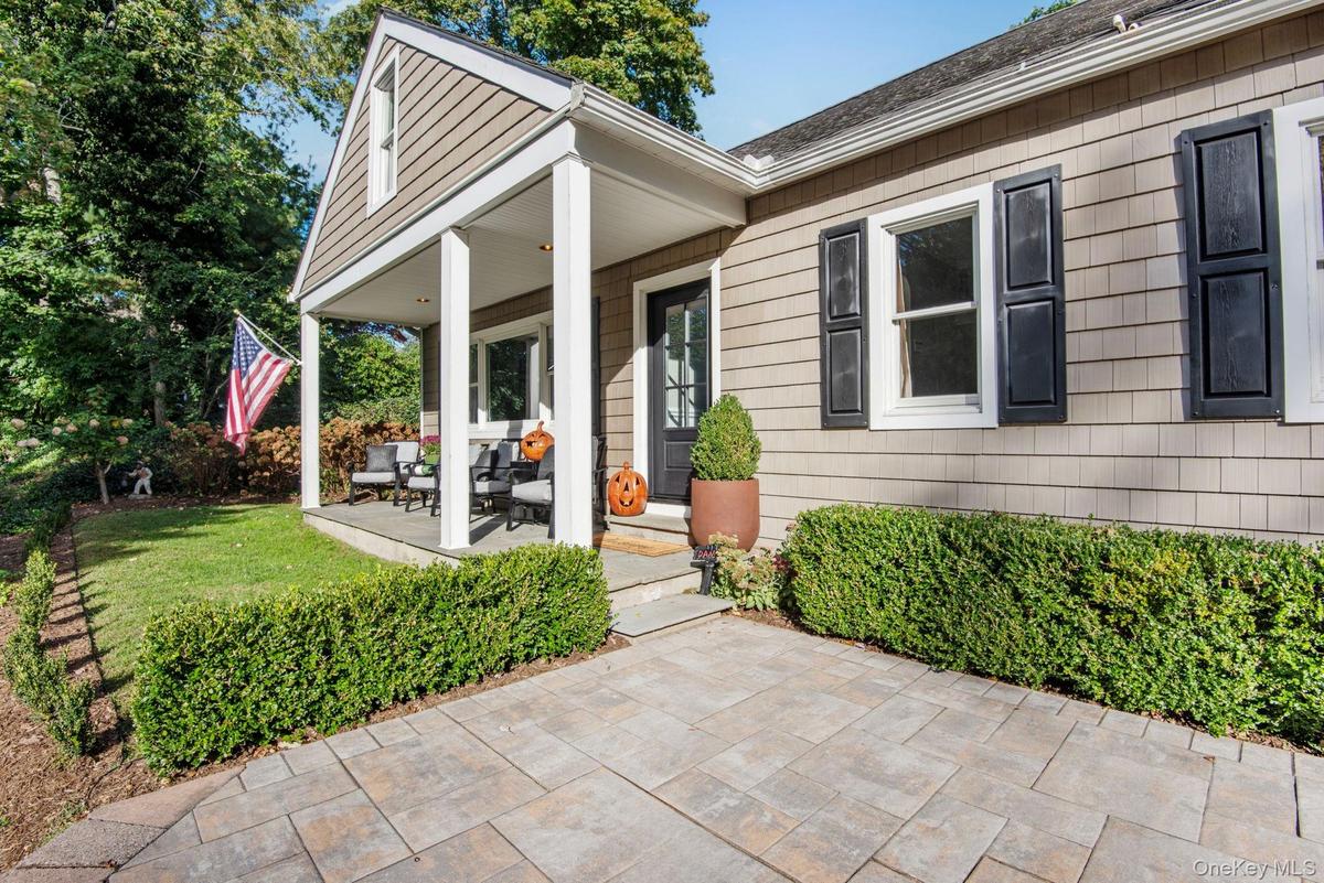 Patio and porch on the way to the front entrance.