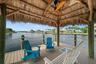 Tiki hut with ceiling fan