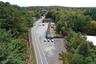 Aerial view of a heavily wooded area