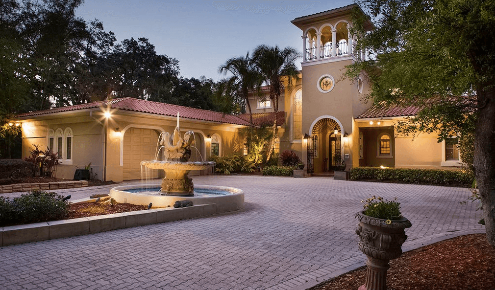 Gorgeous Mediterranean Home with 2.15 acres on Lake Keystone, Odessa Florida