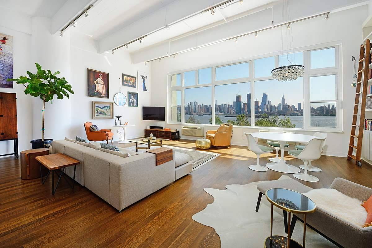 Expansive renovated loft in the Hudson Tea Building with dazzling unobstructed NYC views