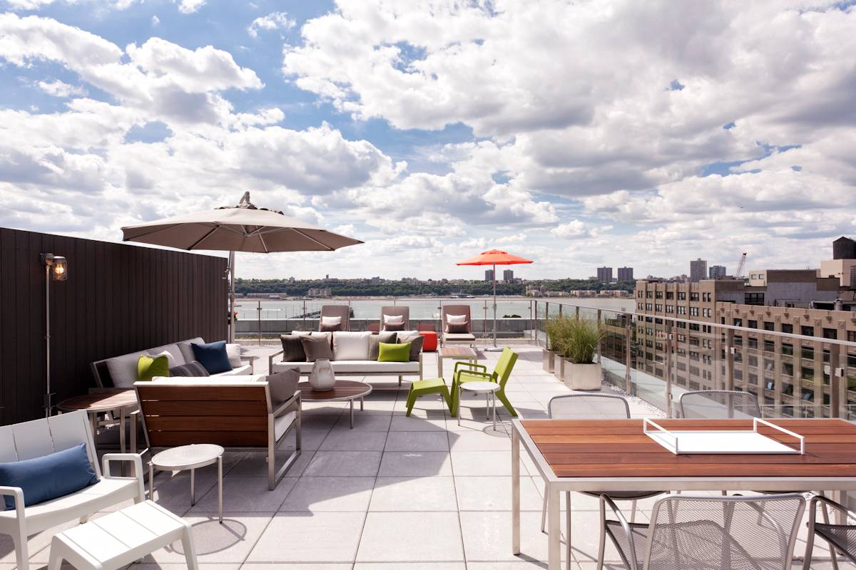 Clinton: Two bedroom featuring a spacious terrace over looking the Hudson River