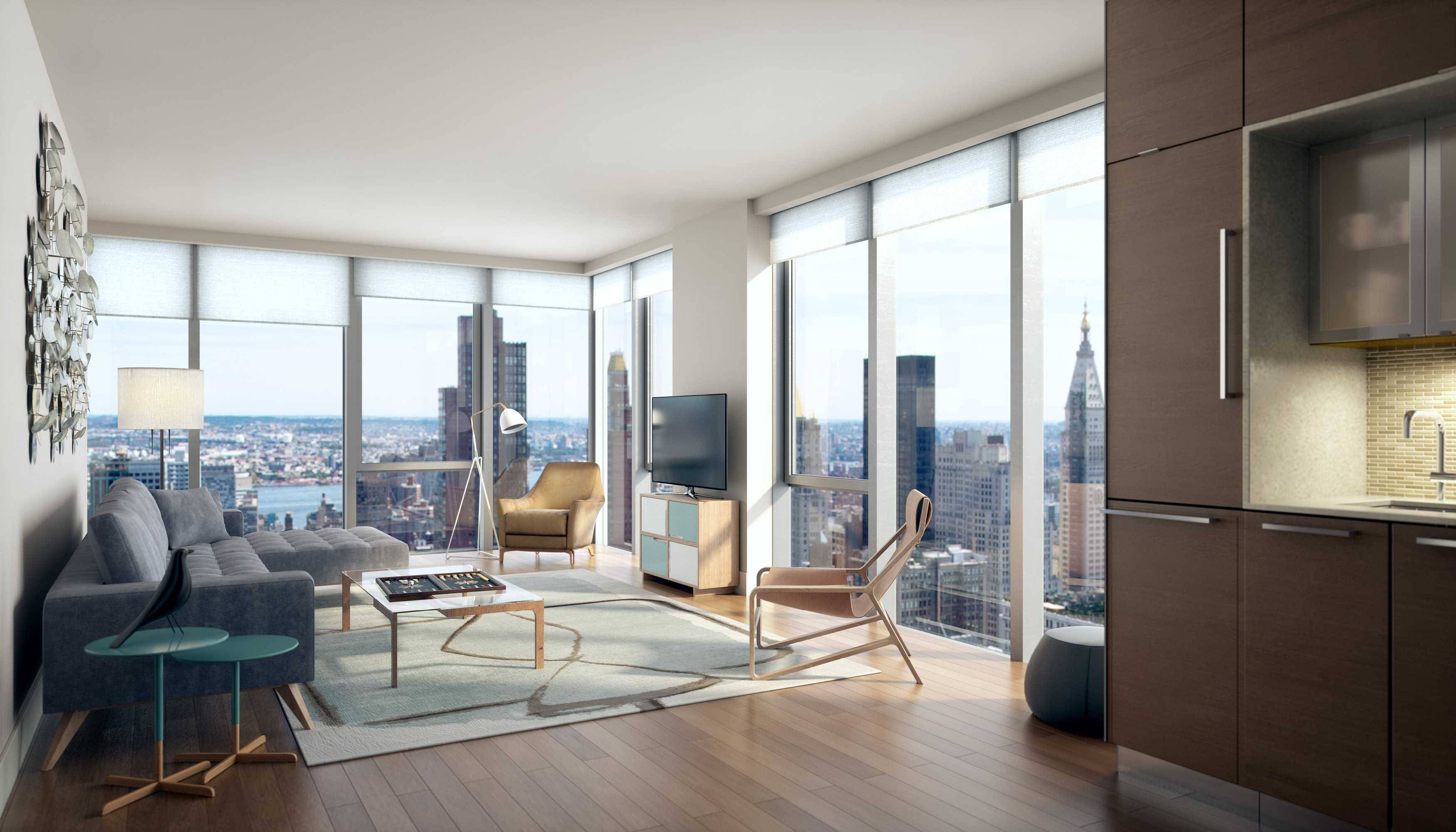 No Broker Fee + 1 Month Free Rent!!!   Limited Time Only!!!    Sleek Midtown West 1 Bedroom Apartment with 1 Bath featuring a Rooftop Deck and Swimming Pool