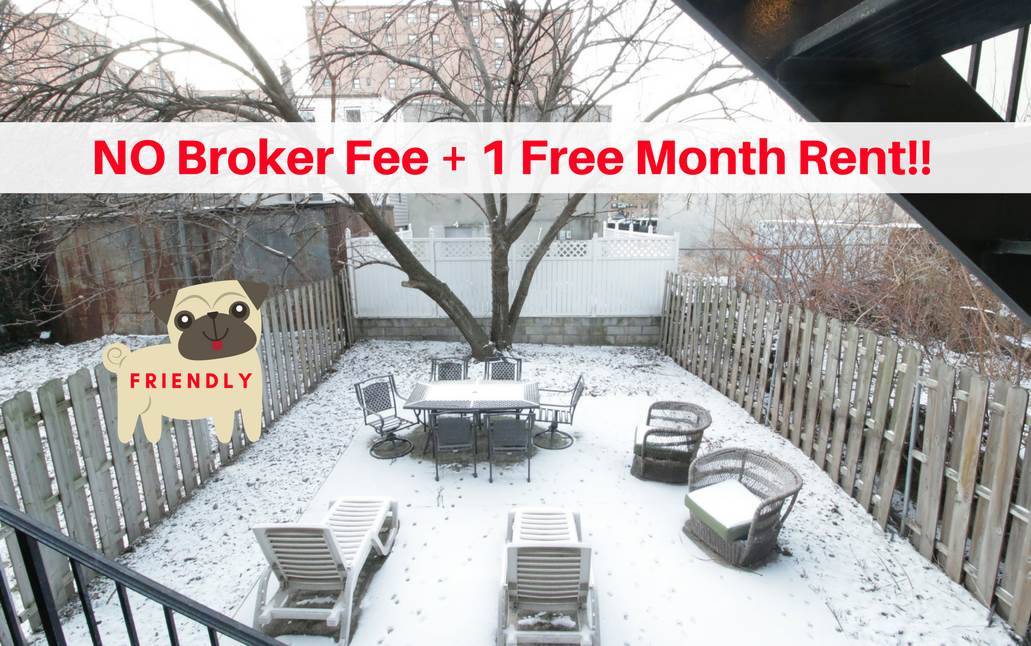 BROKER FEE PAID BY LANDLORD + 1 month free rent on 13 month lease