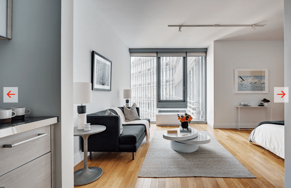 NO FEE!! Alcove studio with Hudson River views, floor to ceiling windows, in-unit laundry! Pool, fitness center w/ classes, game room, roof deck! Hell’s Kitchen!