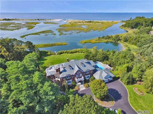 Elegant Brick Estate With Spectacular Views And Dock On Flax Pond.