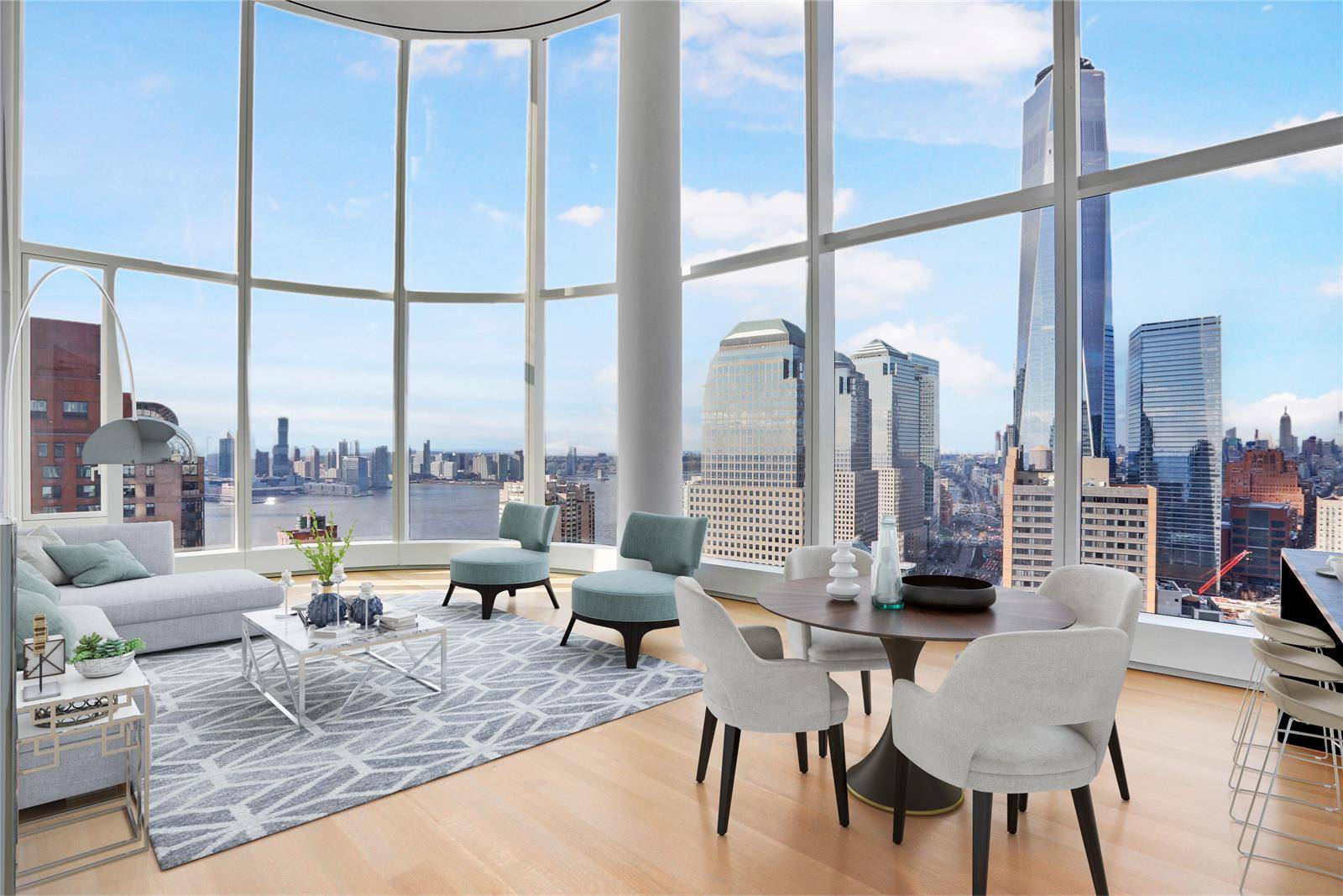 No Broker Fee!!!  Limited Time Only!!!  Exquisite Financial District 3 Bedroom Apartment with 4 Baths featuring a Rooftop Deck and Pool