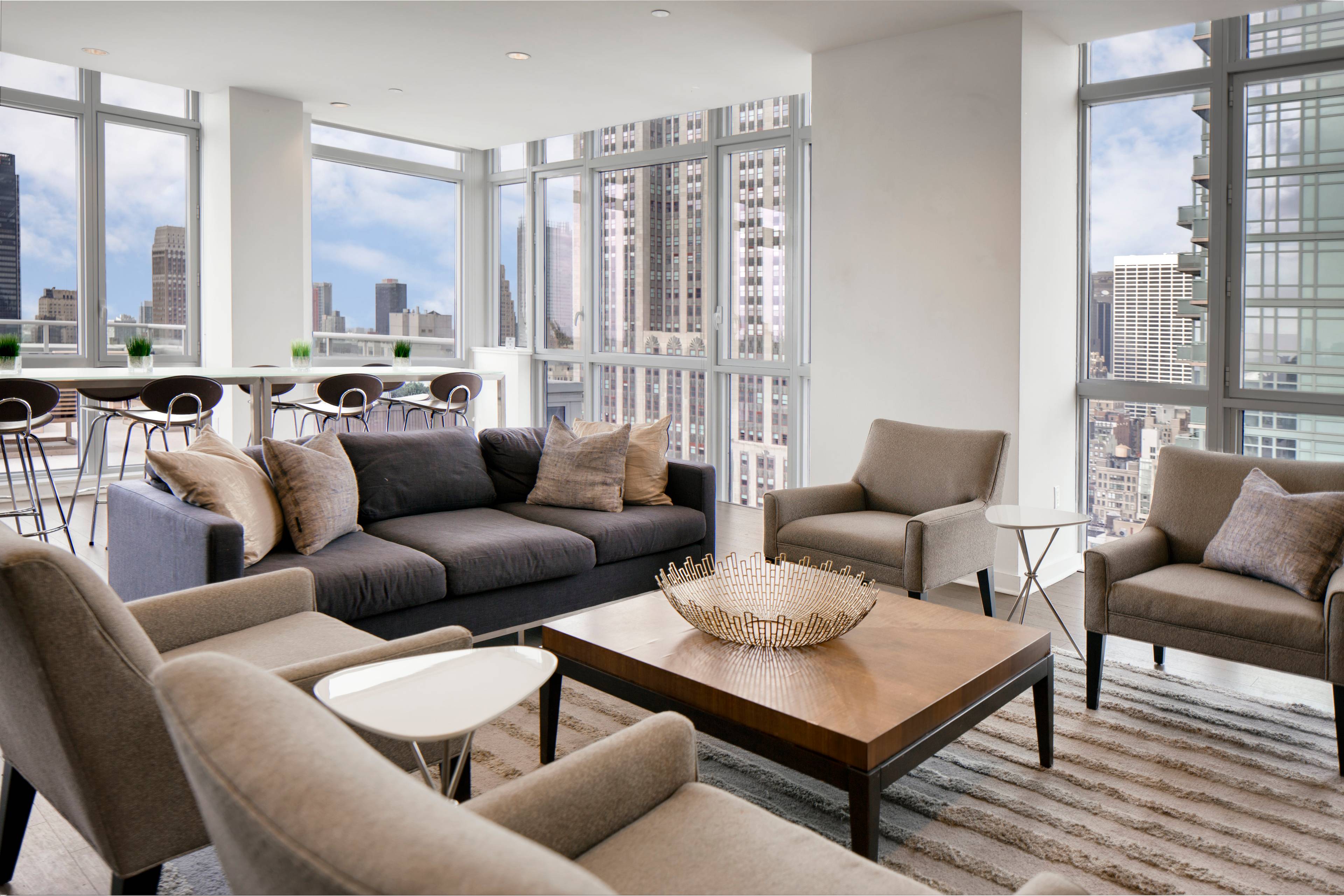 Mint Midtown East 2 Bedroom Apartment with 2 Baths featuring a Fitness Center and Rooftop Deck