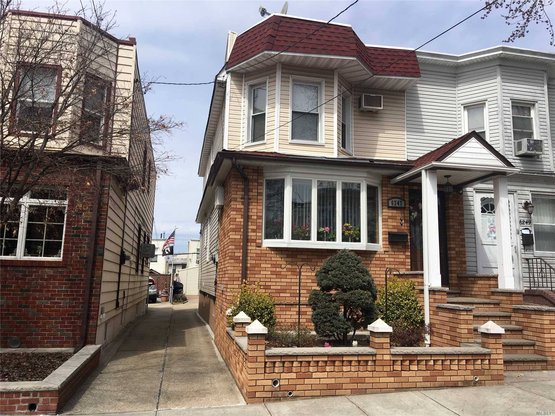 Renovated Semi-Detached 2 Family House, Currently Used As A 1 Family House Located In The Maspeth/Ridgewood Area.