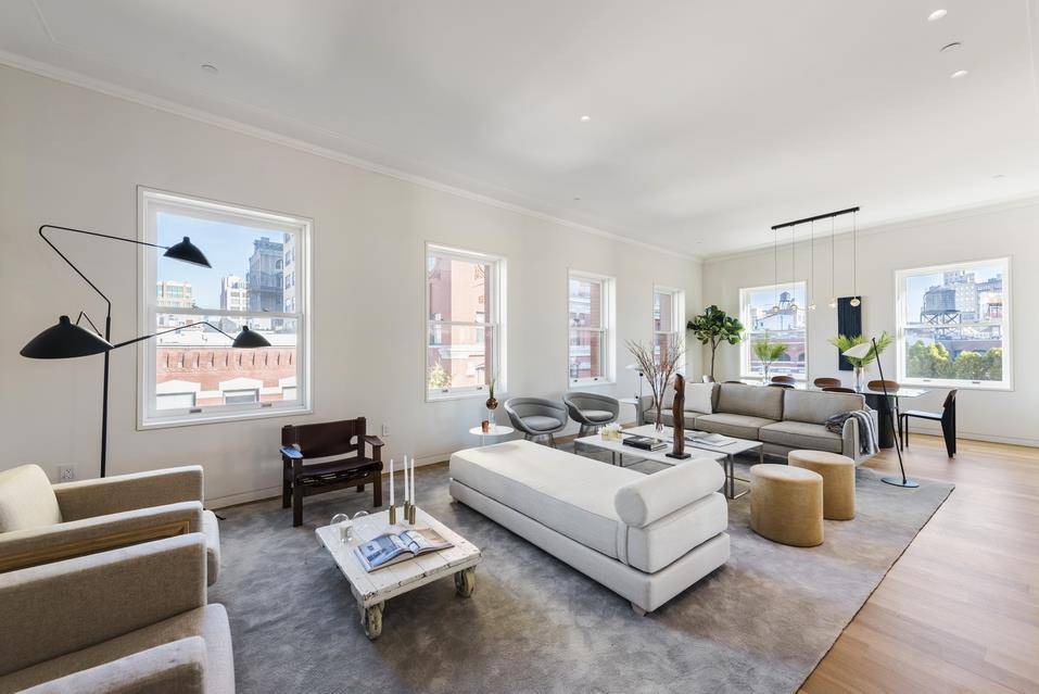 A flawless corner condo with open views in Tribecas's most exclusive condominium building, this amazing 3 bedroom, 3 bathroom is a blend of pre war charm and modern luxury.
