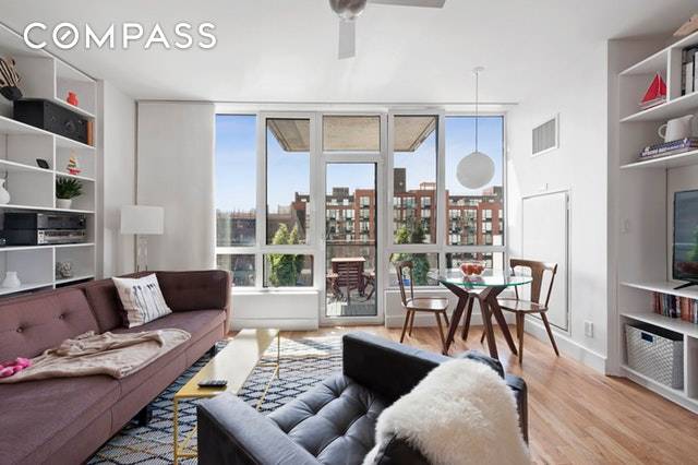 This winged two bedroom two bathroom condominium offers a loft like openness and a super sunny direct southern exposure.