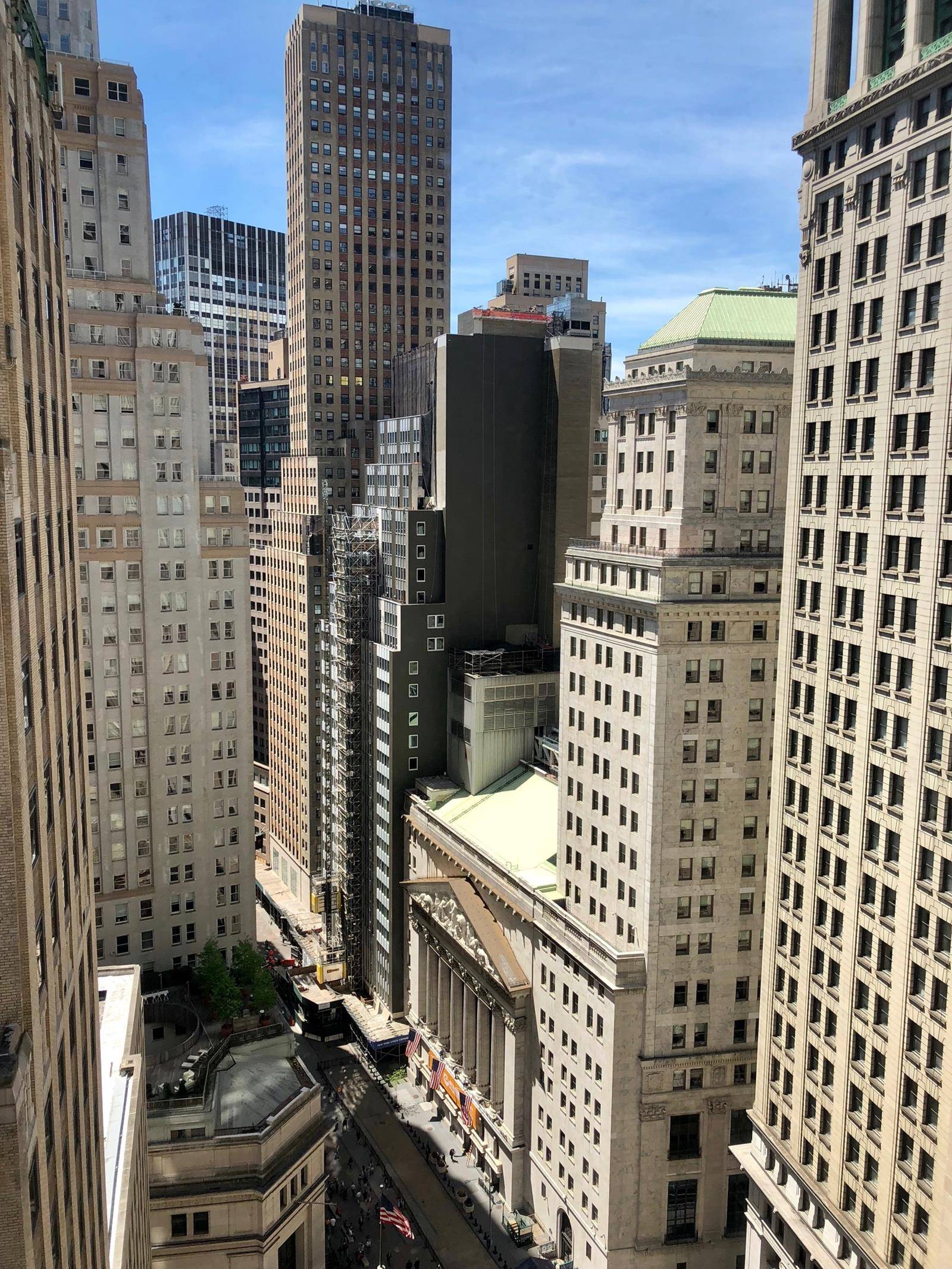 2404 has direct south facing views of The New York Stock Exchange.