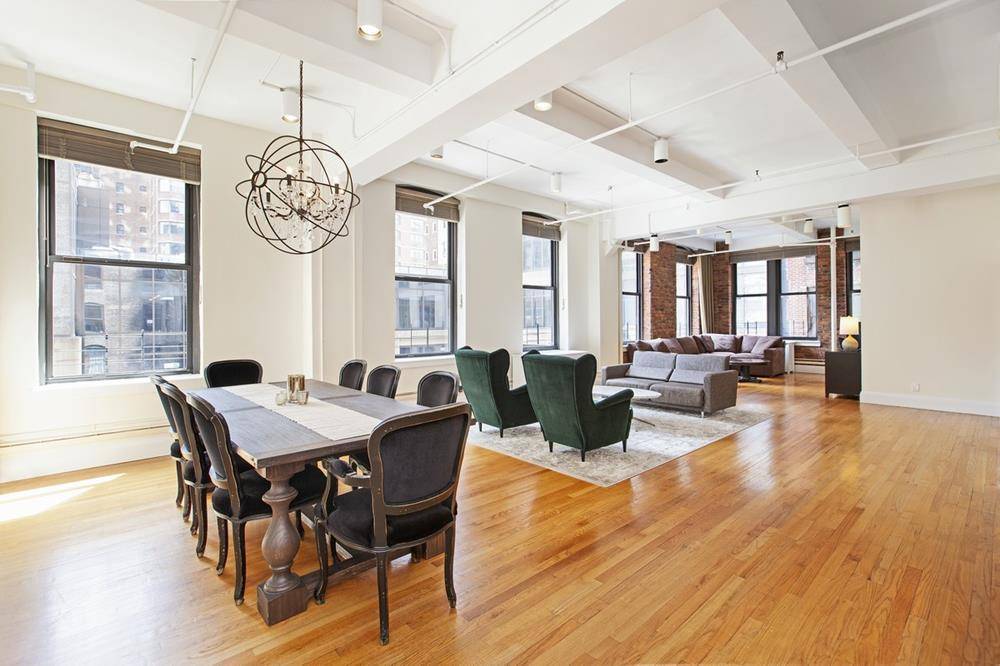 This 2400 square foot full floor loft with all four exposures across 18 windows, 11.