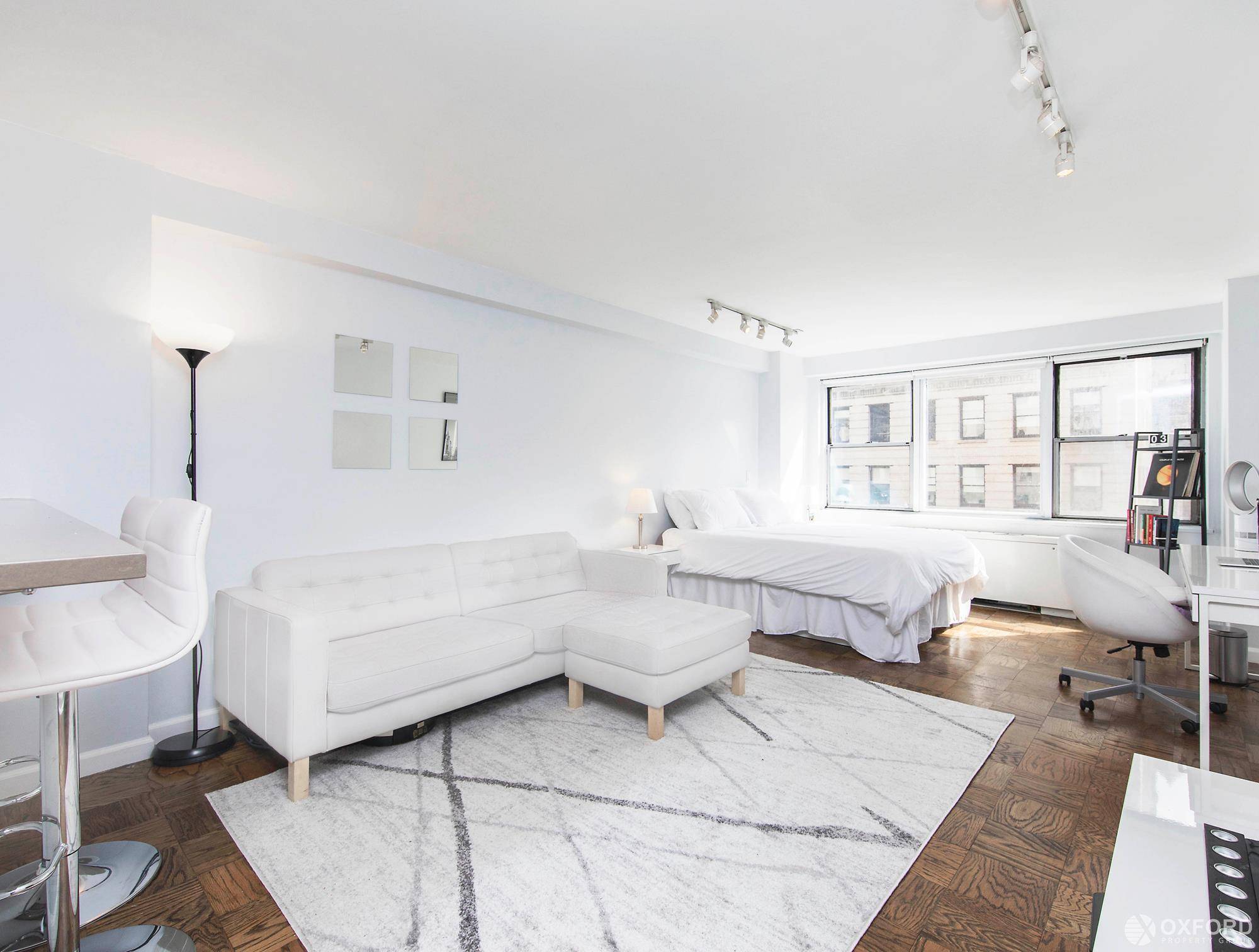 Come Home to this Stunningly Renovated, South facing Studio at The Parker Gramercy.