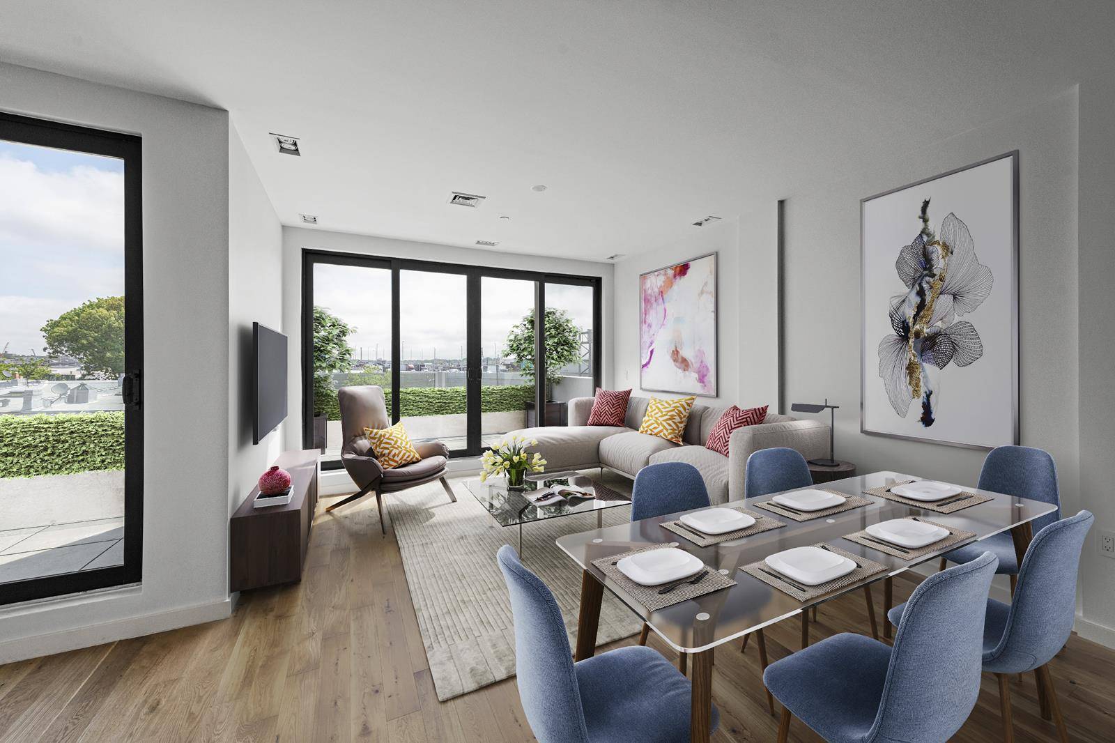 An immaculate floor through condo graced with a collection of chic finishes and a pair of private terraces, this 2 bedroom, 1 bathroom home is a paradigm of contemporary Brooklyn ...