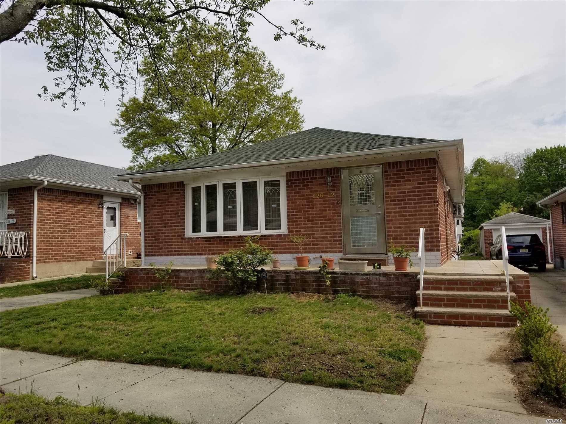 Desirable Oakland Gardens Near To Alley Pond Park, Solid Whole Brick Ranch With Very Spacious Full Finished Basement On 41X100 Lot, 26.